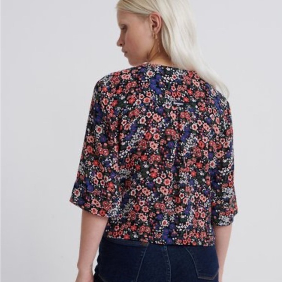 SUPERDRY Janie Floral Print Blouse Size 6 - Picture 2 of 13